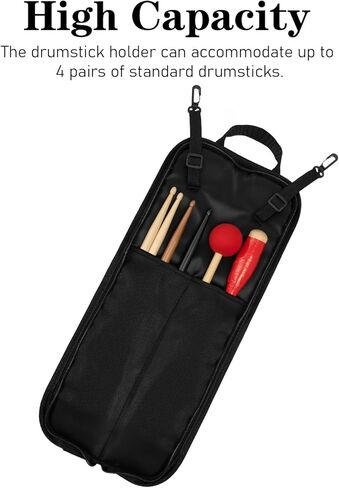 Drum Stick Bag Holder Hanging Drumstick Bag With Crossbody Shoulder Strap Drum Sticks Bags Container Up To 4 Pairs Drumstick Storage for Percussion Rock Band Jazz Acoustic Drummer Practice Students in Saudi Arabia
