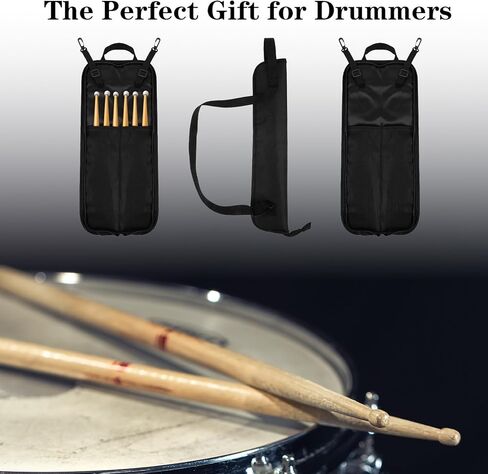 Drum Stick Bag Holder Hanging Drumstick Bag With Crossbody Shoulder Strap Drum Sticks Bags Container Up To 4 Pairs Drumstick Storage for Percussion Rock Band Jazz Acoustic Drummer Practice Students in Saudi Arabia