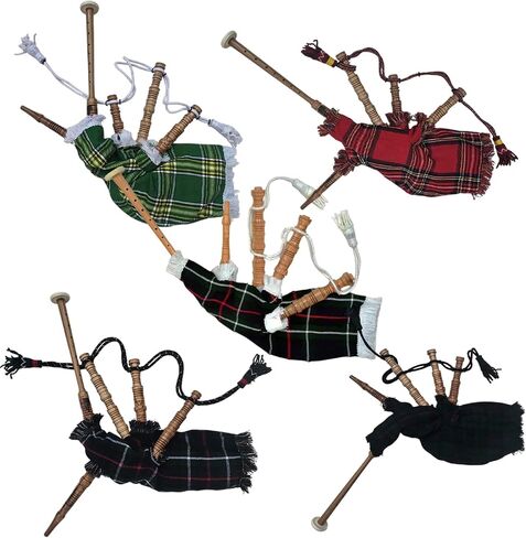 Mini Bagpipe for Kids – Sheesham Wood with Two Free Reeds – Perfect for Beginners, Traditional Scottish Musical Instrument (Irish - White Cord) in Saudi Arabia