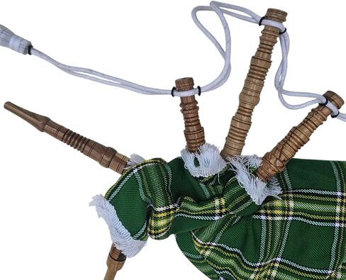 Mini Bagpipe for Kids – Sheesham Wood with Two Free Reeds – Perfect for Beginners, Traditional Scottish Musical Instrument (Irish - White Cord) in Saudi Arabia