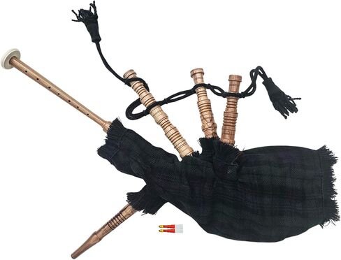 Mini Bagpipe for Kids – Sheesham Wood with Two Free Reeds – Perfect for Beginners, Traditional Scottish Musical Instrument (Irish - White Cord) in Saudi Arabia