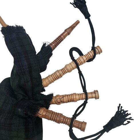 Mini Bagpipe for Kids – Sheesham Wood with Two Free Reeds – Perfect for Beginners, Traditional Scottish Musical Instrument (Irish - White Cord) in Saudi Arabia