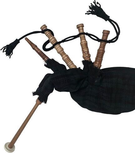 Mini Bagpipe for Kids – Sheesham Wood with Two Free Reeds – Perfect for Beginners, Traditional Scottish Musical Instrument (Irish - White Cord) in Saudi Arabia