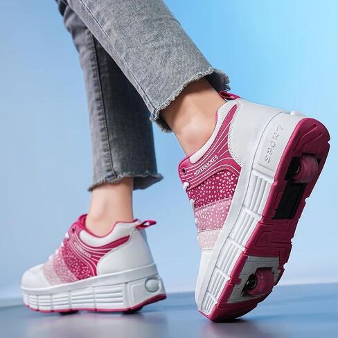 Kids Roller Skate Shoes with Wheels Roller Sneakers for Boys Girls Kids Deformation Wheeled Shoes ﻿ in Saudi Arabia