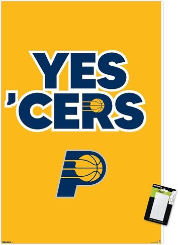 Trends International NBA Indiana Pacers - YES 'CERS 25 Wall Poster, 34L x 22.4W, Premium Poster & Mount Bundle in Saudi Arabia