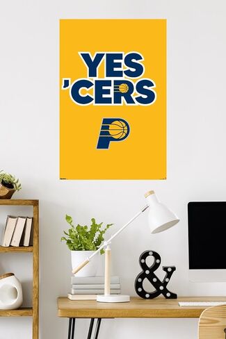 Trends International NBA Indiana Pacers - YES 'CERS 25 Wall Poster, 34L x 22.4W, Premium Poster & Mount Bundle in Saudi Arabia