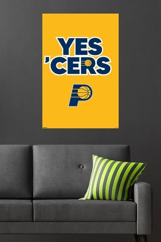Trends International NBA Indiana Pacers - YES 'CERS 25 Wall Poster, 34L x 22.4W, Premium Poster & Mount Bundle in Saudi Arabia