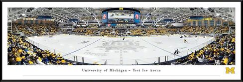 Michigan Wolverines Hockey - 40.25x13.75-inch Standard Framed Print by Blakeway Panoramas in Saudi Arabia