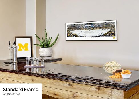 Michigan Wolverines Hockey - 40.25x13.75-inch Standard Framed Print by Blakeway Panoramas in Saudi Arabia