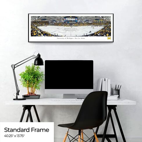 Michigan Wolverines Hockey - 40.25x13.75-inch Standard Framed Print by Blakeway Panoramas in Saudi Arabia