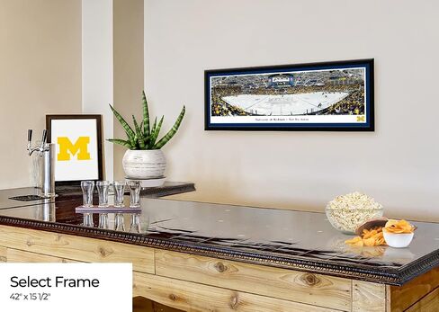 Michigan Wolverines Hockey - 40.25x13.75-inch Standard Framed Print by Blakeway Panoramas in Saudi Arabia