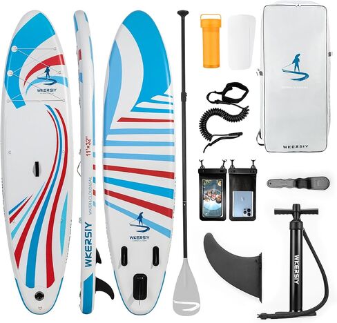 11ft All-Round Cruising Paddle Board Inflatable SUP, Wide & Stable Lightweight Stand Up Paddle Board for Touring | Complete Kit with Pump, Backpack & Leash in Saudi Arabia