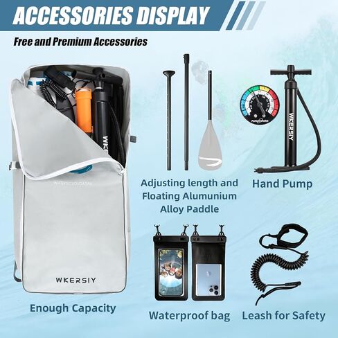 11ft All-Round Cruising Paddle Board Inflatable SUP, Wide & Stable Lightweight Stand Up Paddle Board for Touring | Complete Kit with Pump, Backpack & Leash in Saudi Arabia