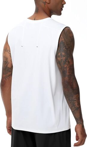Men's Workout Tank Top UPF 50+ Sleeveless Quick Dry Athletic Shirts Casual Running Muscle Shirts in Saudi Arabia