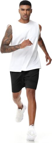 Men's Workout Tank Top UPF 50+ Sleeveless Quick Dry Athletic Shirts Casual Running Muscle Shirts in Saudi Arabia