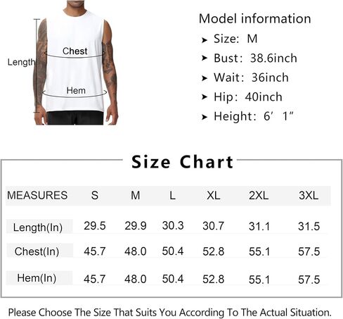 Men's Workout Tank Top UPF 50+ Sleeveless Quick Dry Athletic Shirts Casual Running Muscle Shirts in Saudi Arabia