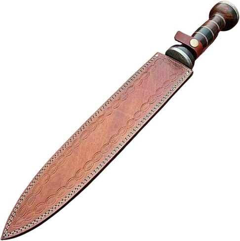 Handmade Roman Gladius Historical Sword 24" Damascus Steel Blade Warior Sword with Leather Sheath in Saudi Arabia
