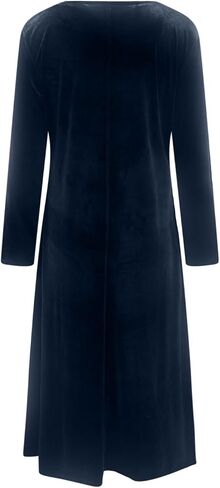 Women's Elegant Vintage Velvet Midi Dress Casual Crewneck Long Sleeve Pleated Flowy Wedding Guest Evening Party Dresses in Saudi Arabia