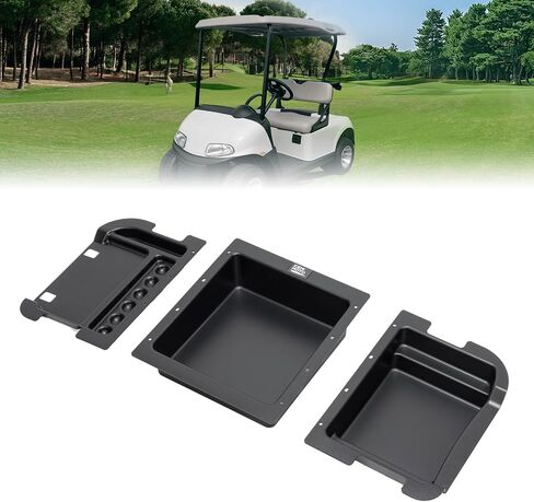 KEMIMOTO Upgraded Golf Cart Under Seat Storage Tray Compatible with EZ-GO RXV Elite Golf Carts, Durable ABS Underseat Organizer, 110 Lbs Capacity, Black in Saudi Arabia
