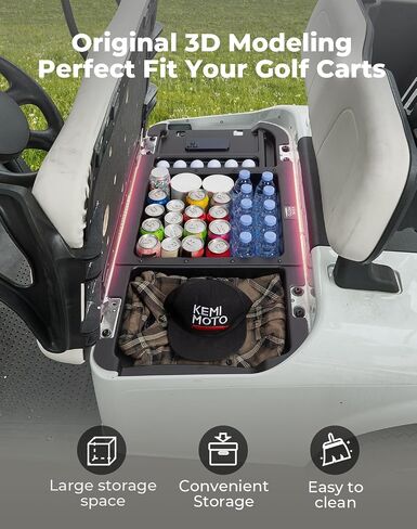 KEMIMOTO Upgraded Golf Cart Under Seat Storage Tray Compatible with EZ-GO RXV Elite Golf Carts, Durable ABS Underseat Organizer, 110 Lbs Capacity, Black in Saudi Arabia