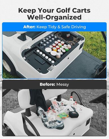 KEMIMOTO Upgraded Golf Cart Under Seat Storage Tray Compatible with EZ-GO RXV Elite Golf Carts, Durable ABS Underseat Organizer, 110 Lbs Capacity, Black in Saudi Arabia