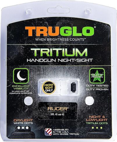 TRUGLO Tritium Handgun Sight High-Visible Night Sight with Daylight White Dot & Low-Light Tritium Glowing Green Dot, Compatible with Ruger Handguns in Saudi Arabia
