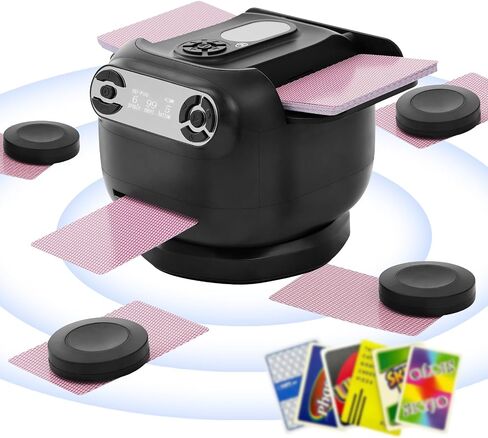 2025 New Smart 2-in-1 Automatic Card Shuffler and Dealer for 1-2 Decks, 180°/360° Rotating Dealing Machine for 1-8 Players, 4 Remotes, Ultra Quiet, Rechargeable, for Poker, UNO, Blackjack in Saudi Arabia
