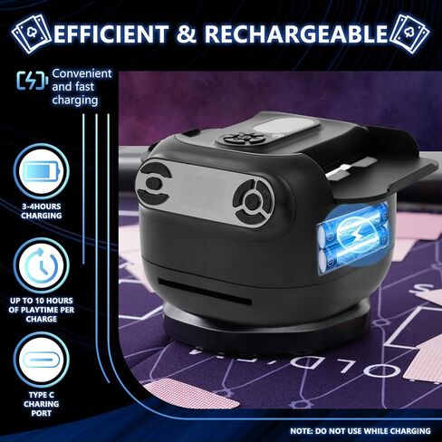 2025 New Smart 2-in-1 Automatic Card Shuffler and Dealer for 1-2 Decks, 180°/360° Rotating Dealing Machine for 1-8 Players, 4 Remotes, Ultra Quiet, Rechargeable, for Poker, UNO, Blackjack in Saudi Arabia