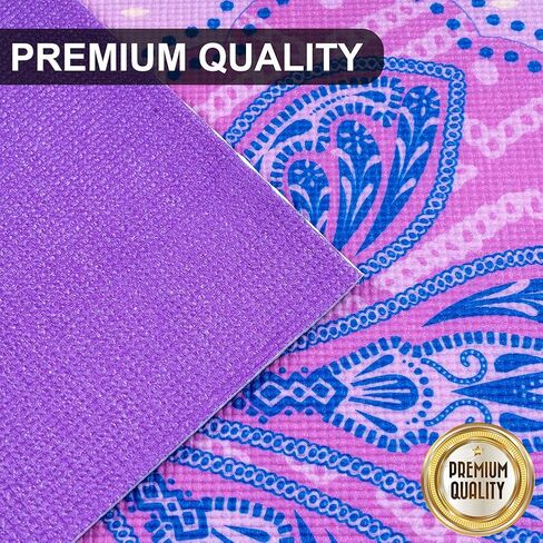 Vandue 4mm Soft Foam HD Tech Ultra Series Yoga Exercise Mat - 68" x 24" - Perfect for Yoga/Pilates/Floor Exercises - Carry Strap Included - Lightweight and Portable in Saudi Arabia