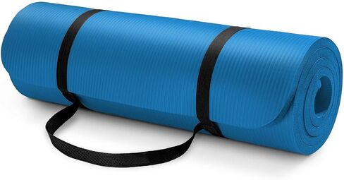 Vandue Extra Thick 0.4" Tech Foam Exercise Yoga Mat w/Carry Strap - Non-slip, Moisture-Resistant Cushion for Pilates - Support for Stretching & Physical Therapy in Saudi Arabia