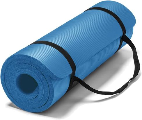 Vandue Extra Thick 0.4" Tech Foam Exercise Yoga Mat w/Carry Strap - Non-slip, Moisture-Resistant Cushion for Pilates - Support for Stretching & Physical Therapy in Saudi Arabia