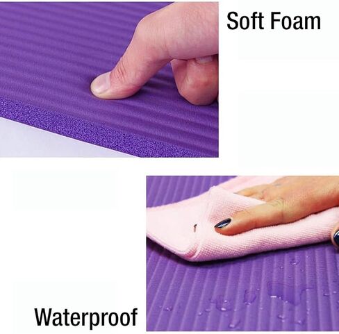 Vandue Extra Thick 0.4" Tech Foam Exercise Yoga Mat w/Carry Strap - Non-slip, Moisture-Resistant Cushion for Pilates - Support for Stretching & Physical Therapy in Saudi Arabia