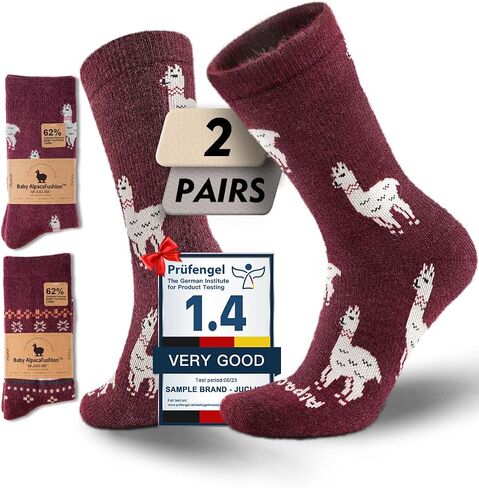 Alpaca Wool Socks for Women Winter Heavyweight Crew Hiking Boot Thermal Warm Thick Cold Weather Fleece Breathable in Kuwait