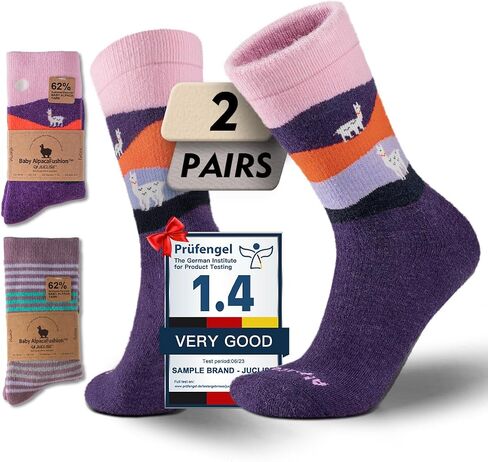 Alpaca Wool Socks for Women Winter Heavyweight Crew Hiking Boot Thermal Warm Thick Cold Weather Fleece Breathable in Kuwait