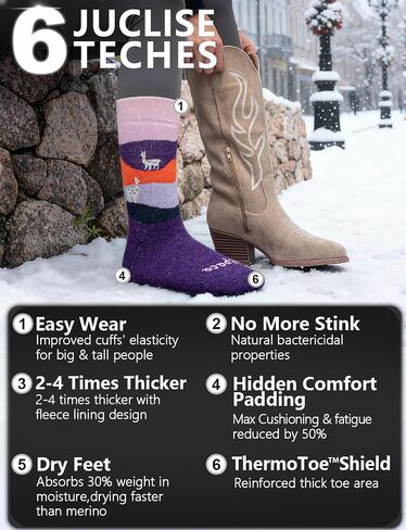Alpaca Wool Socks for Women Winter Heavyweight Crew Hiking Boot Thermal Warm Thick Cold Weather Fleece Breathable in Kuwait