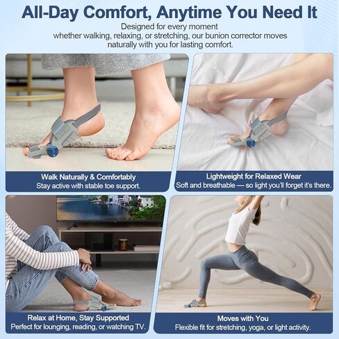 Bunion Corrector for Women Men Big Toe,Adjustable Knob Bunion Corrector for Bunion Relief,Bunion Fix with Bunion Silicone Pad,Suitable for Left and Right Feet(1PCS) in Saudi Arabia