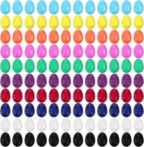 120Pcs Musical Maracas Percussion Instrument, Egg Shakers Musical Instruments Easter Eggs for Music Parties,DIY Painting - (10 Colors) in Saudi Arabia