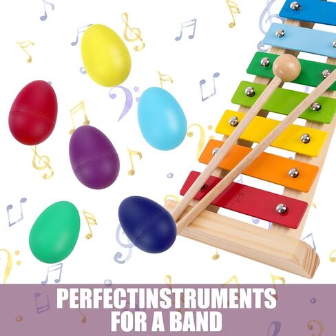 120Pcs Musical Maracas Percussion Instrument, Egg Shakers Musical Instruments Easter Eggs for Music Parties,DIY Painting - (10 Colors) in Saudi Arabia