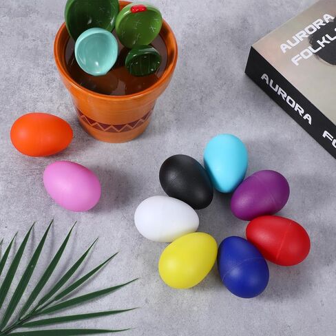 120Pcs Musical Maracas Percussion Instrument, Egg Shakers Musical Instruments Easter Eggs for Music Parties,DIY Painting - (10 Colors) in Saudi Arabia
