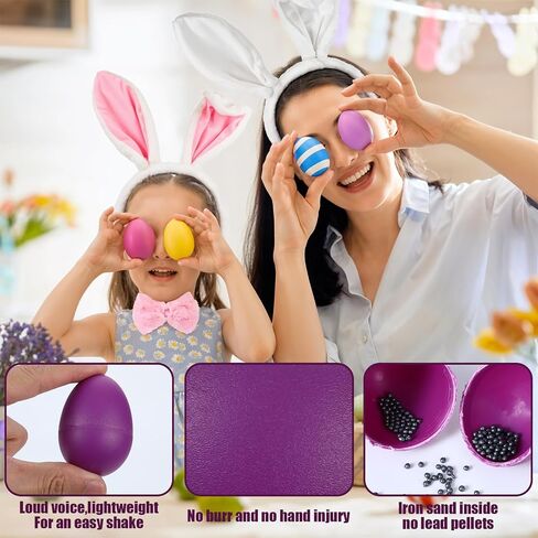 120Pcs Musical Maracas Percussion Instrument, Egg Shakers Musical Instruments Easter Eggs for Music Parties,DIY Painting - (10 Colors) in Saudi Arabia