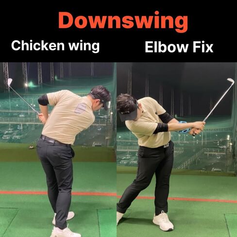 ElbowFix Golf Swing Trainer – Fix Chicken Wing & Flying Elbow | Improve Arm Rotation & Follow-Through | Wrist & Arm Connection Golf Training Aid in Kuwait