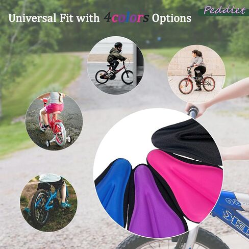 غطاء مقعد دراجة للأطفال من جل مقاس 9 × 6 بوصة غطاء وسادة مريح لمقعد الدراجة مضاد للانزلاق وقابل للتعديل غطاء مقعد دراجة للأولاد والبنات شريط عاكس قابل للتنفس in Kuwait