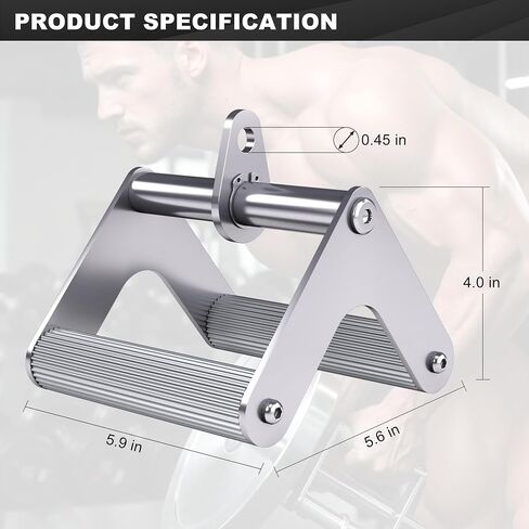 Double D Row Handle Cable Attachment, Stainless Steel V Bar with Non-Slip Aluminum Grip for Home Gym Cable Machine, LAT Pulldown & Back Training in Saudi Arabia