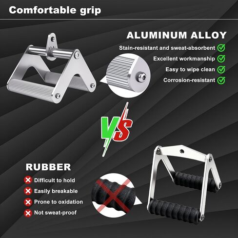 Double D Row Handle Cable Attachment, Stainless Steel V Bar with Non-Slip Aluminum Grip for Home Gym Cable Machine, LAT Pulldown & Back Training in Saudi Arabia