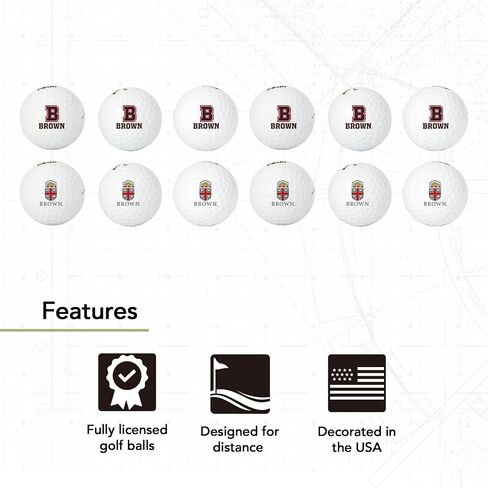 Desert Cactus Brown University Dozen Golf Balls - Full Color 12 Pack, BU Bears Officially Licensed Gear in Saudi Arabia