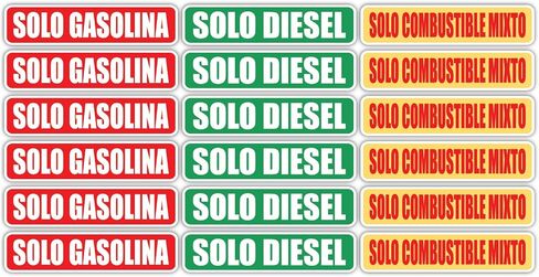Solo Gasolina Solo Diesel Solo Combustible Mixto Diesel Gasoline Mixed Fuel Only Spanish Warning Calcomanías de Combustible | Pegatinas | Etiquetas para camiones | Marcadores de vinilo Verdes in Saudi Arabia