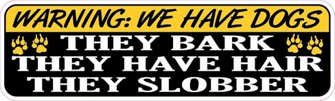 StickerTalk Warning We Have Dogs Vinyl Sticker, 10 inches by 3 inches in Saudi Arabia