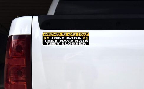 StickerTalk Warning We Have Dogs Vinyl Sticker, 10 inches by 3 inches in Saudi Arabia