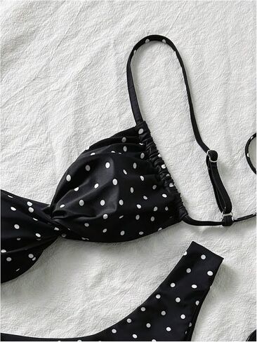GORGLITTER Women's Polka Dots Bikini Set High Cut Thong Cheeky Swimsuit Bathing Suit in Kuwait