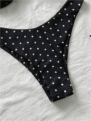 GORGLITTER Women's Polka Dots Bikini Set High Cut Thong Cheeky Swimsuit Bathing Suit in Kuwait